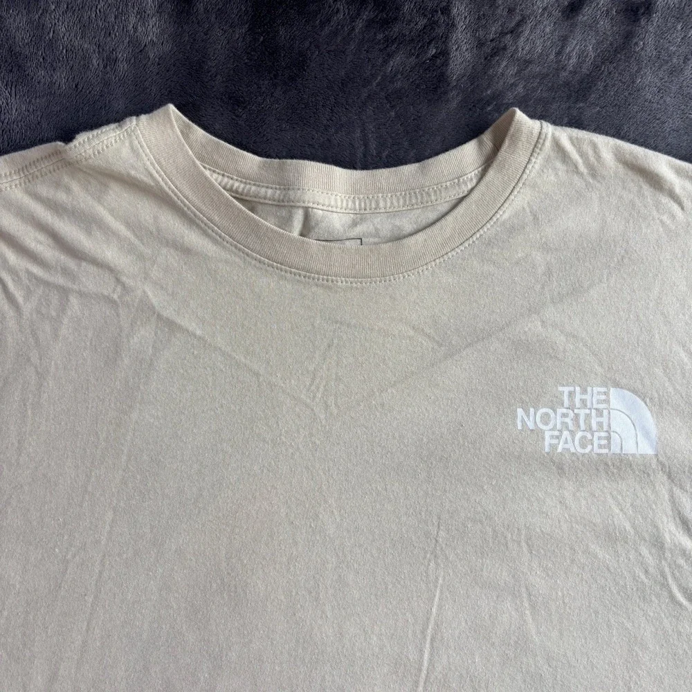 The North Face Mens XXL Tan Circular Design Graphic T-Shirt Never Stop Exploring